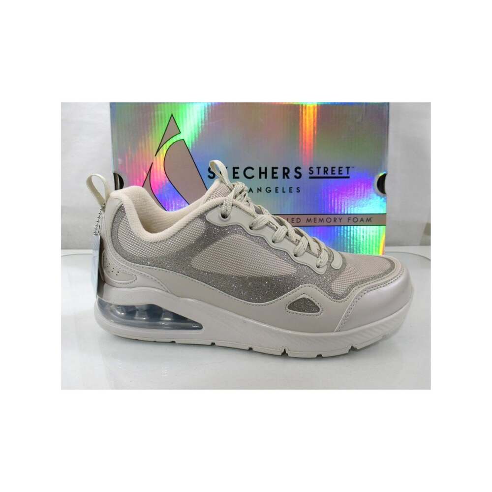 Women's Skechers Street Los Angeles Uno 2 Shinyair Sneakers Off White Size 9
